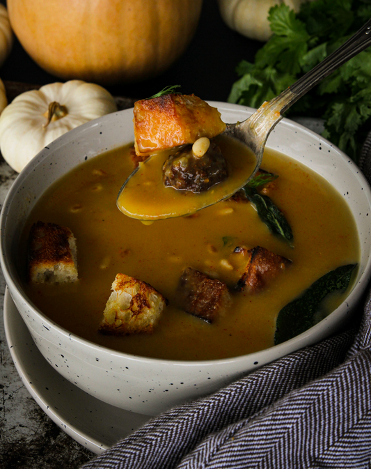 Smoked Bison Meatballs and Butternut Squash Soup Recipe